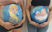 Exhibición pintando barrigas embarazadas